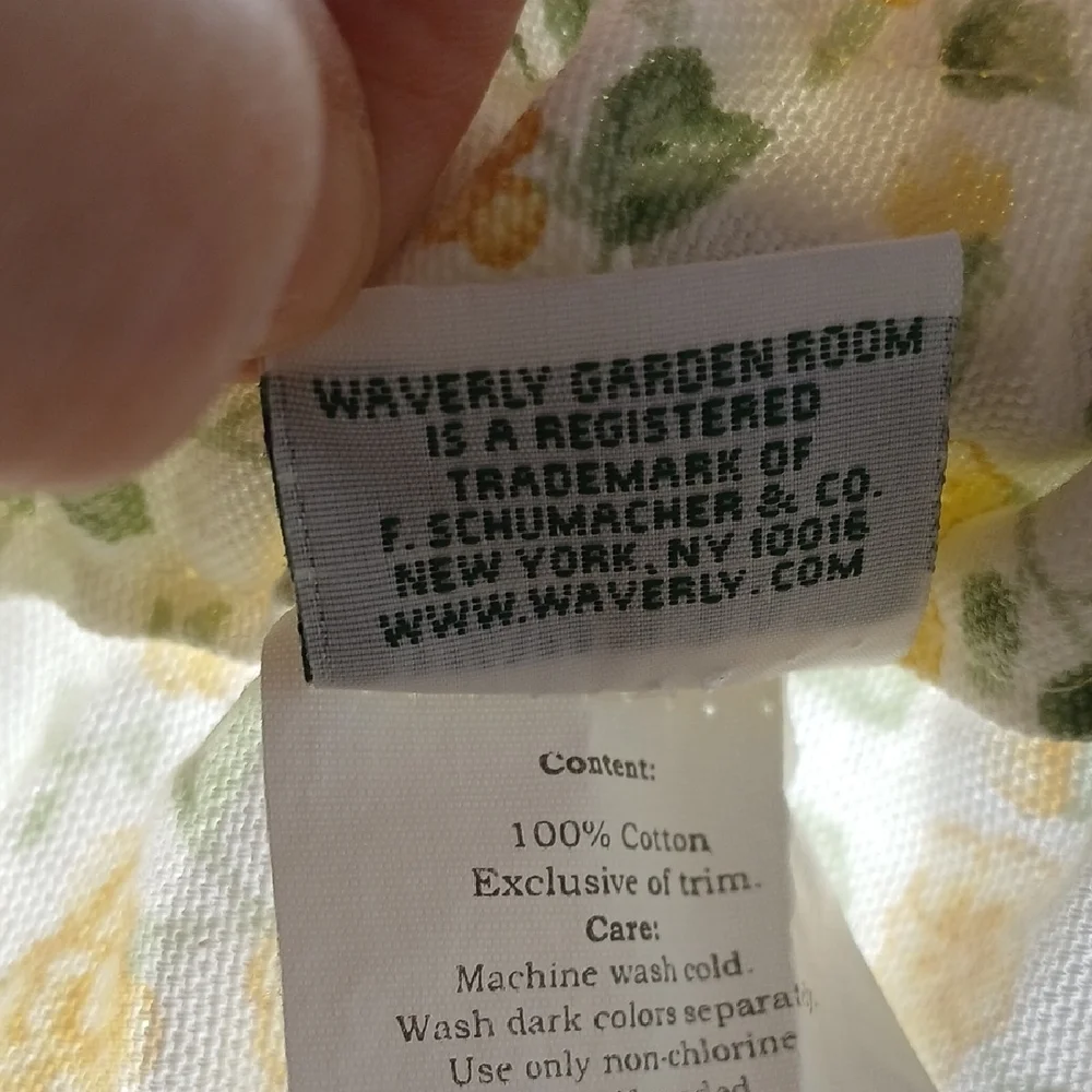 1 Set Waverly Garden Room Floral Yellow Tier Curtains 58
